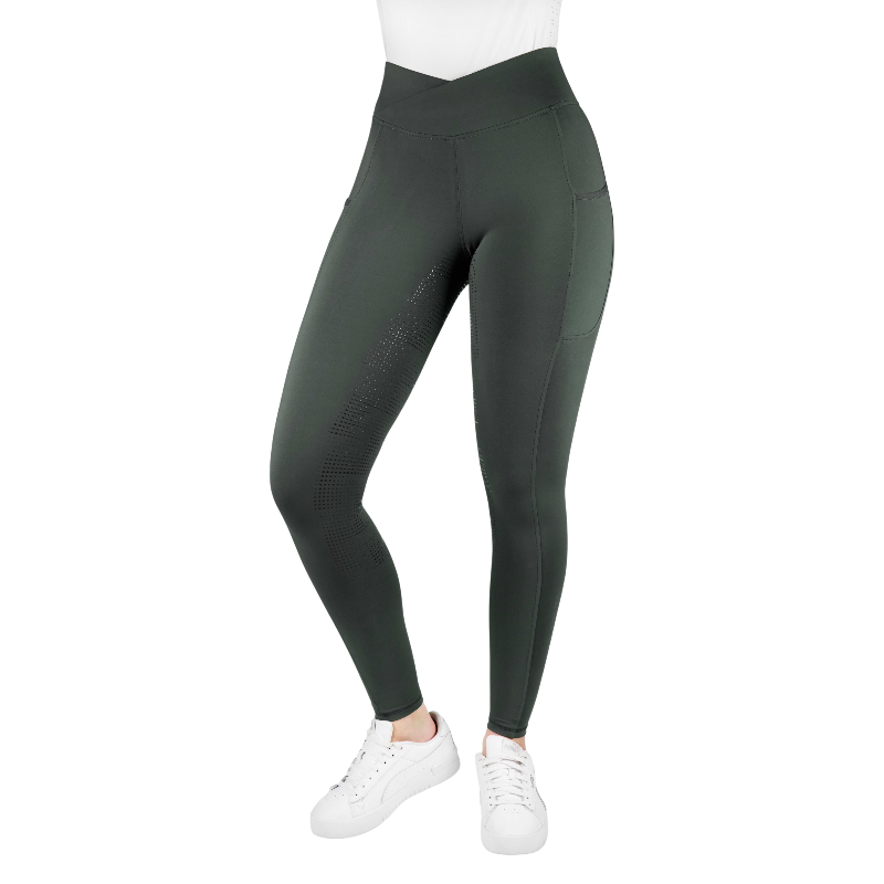 Equithème - Legging d'équitation femme Fanny kaki | - Ohlala