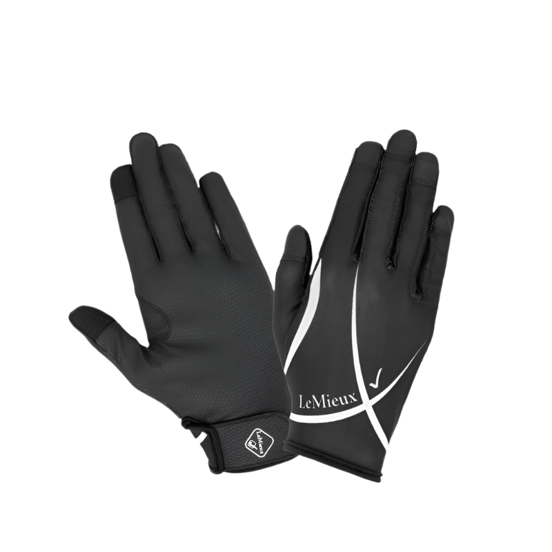 Lemieux - Soleil schwarze Mesh-Reithandschuhe