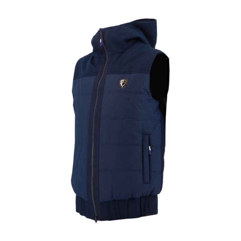 Equithème – Marineblaue, gesteppte, ärmellose Herrenjacke „Leny“.