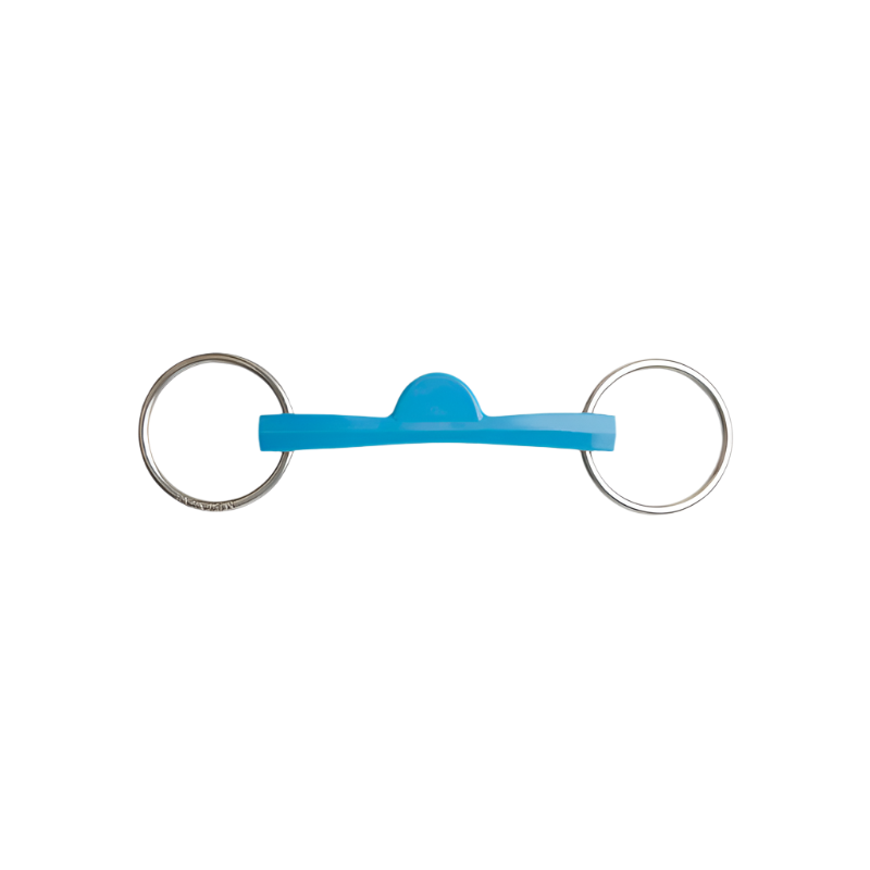 Metalab - Mors Flexi droit demi-lune deux anneaux bleu