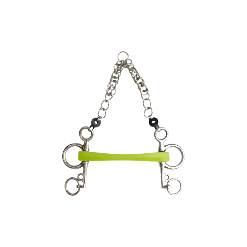 Metalab - Mors Pelham Flexi Soft droit branches courtes vert