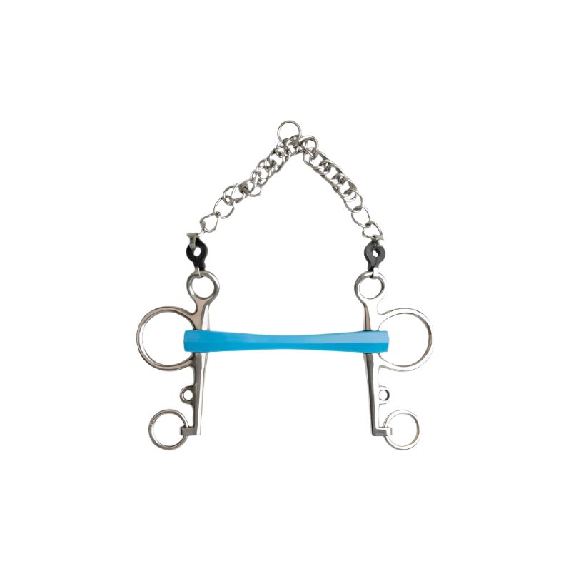 Metalab - Pelham Flexi Gebiss gerade lange Äste blau