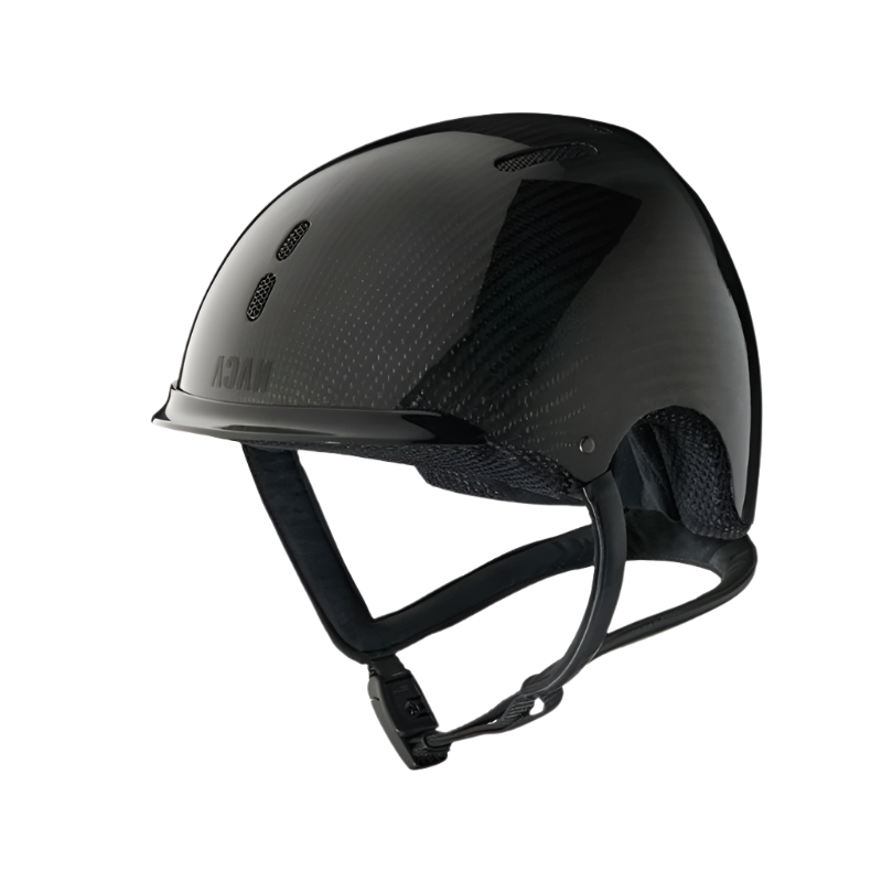 NACA - Casque d'équitation Gravity S sans visière carbon brillant noir