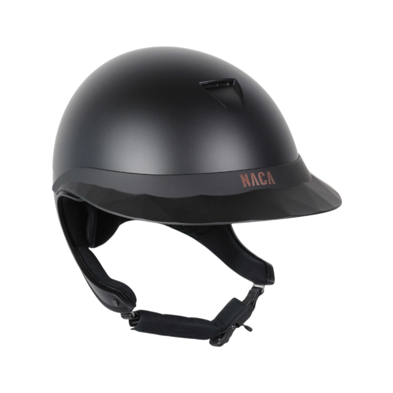 NACA - Reithelm mit Visier Polo Comète XP schwarz matt 