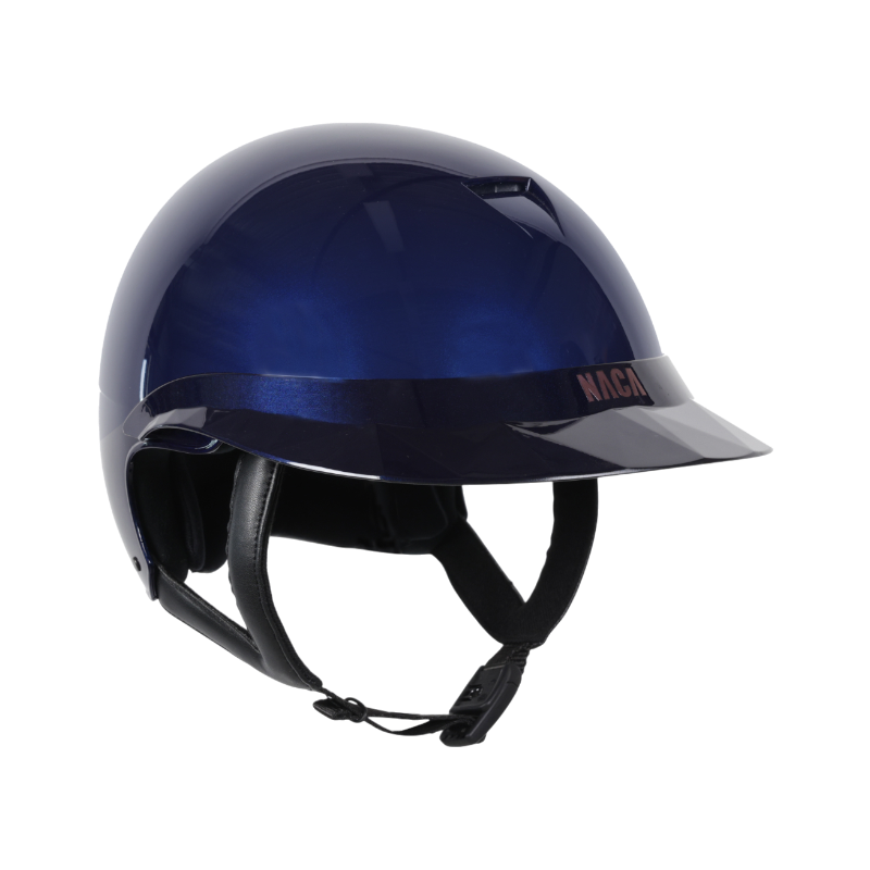 NACA - Reithelm mit Visier Polo Comète S blau glänzend 