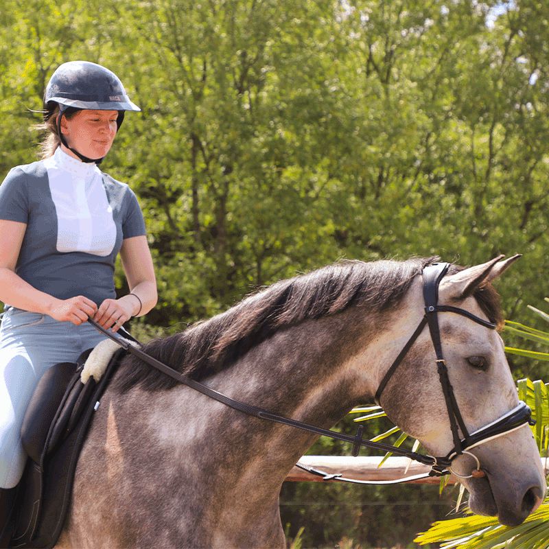 NACA - Casque d'équitation Gravity S visière polo carbon brillant noir | - Ohlala