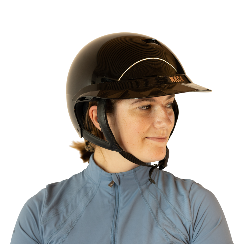 NACA - Reithelm mit Visier Polo Comète S schwarz glänzend 