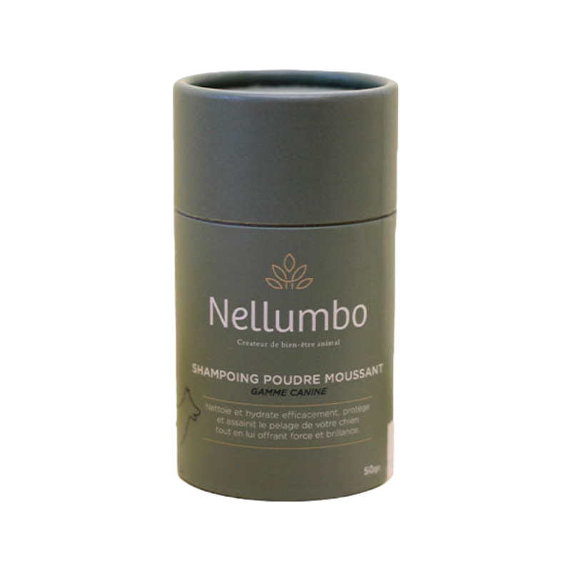 Nellumbo - Shampoing en poudre moussant hydratant pour chiens