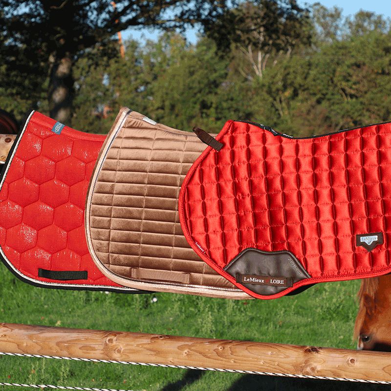 Equithème - Tapis de selle mosaïque camel | - Ohlala