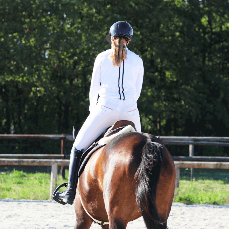 Pénélope Store - Chemise manches longues de concours Showshirt blanc/ noir | - Ohlala