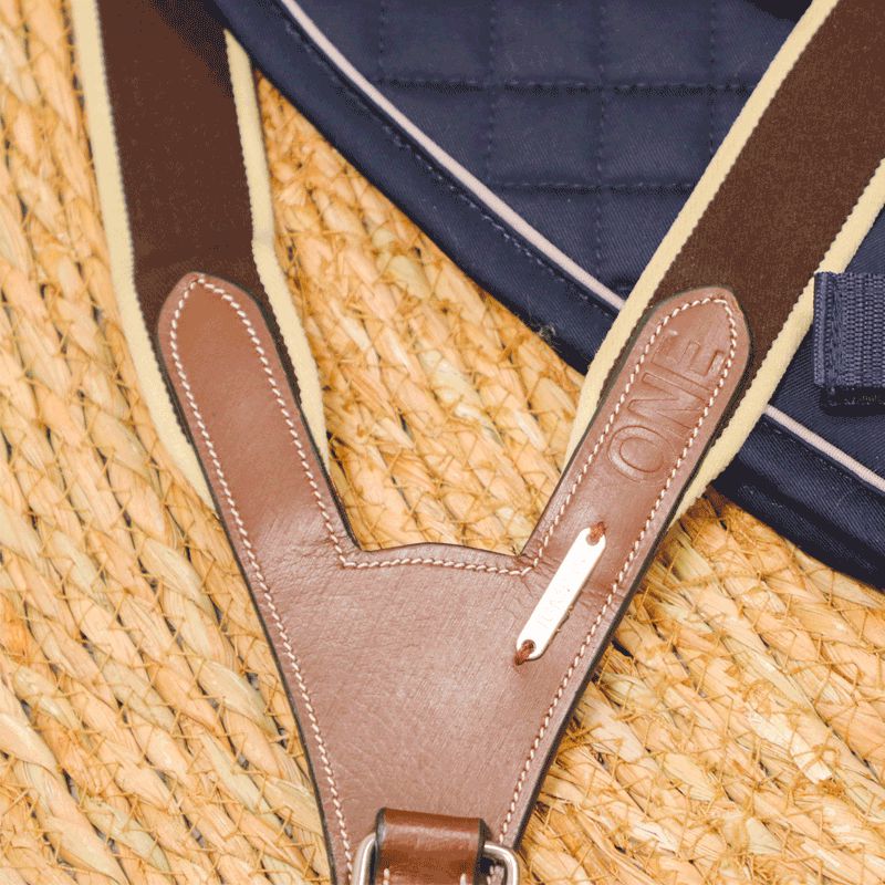 Jump'In - Collier de chasse élastique + martingale One Noisette | - Ohlala