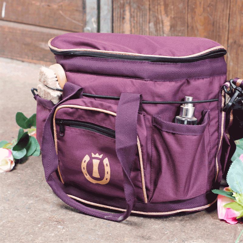 Imperial Riding - Sac de pansage Classic prune | - Ohlala