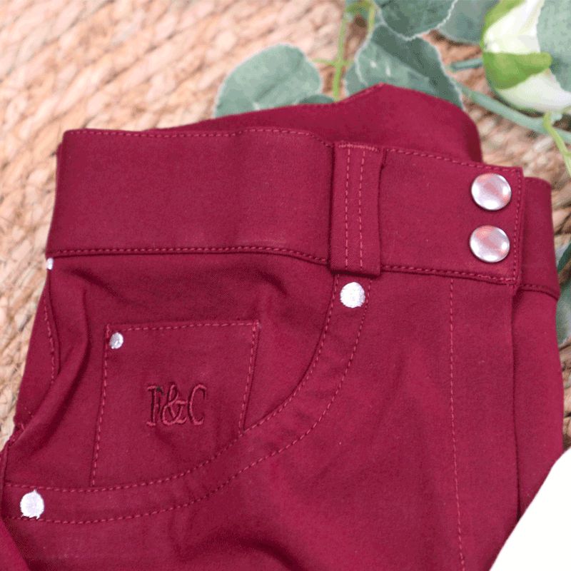 Flags & Cup - Pantalon d'équitation Push up Bordeaux | - Ohlala