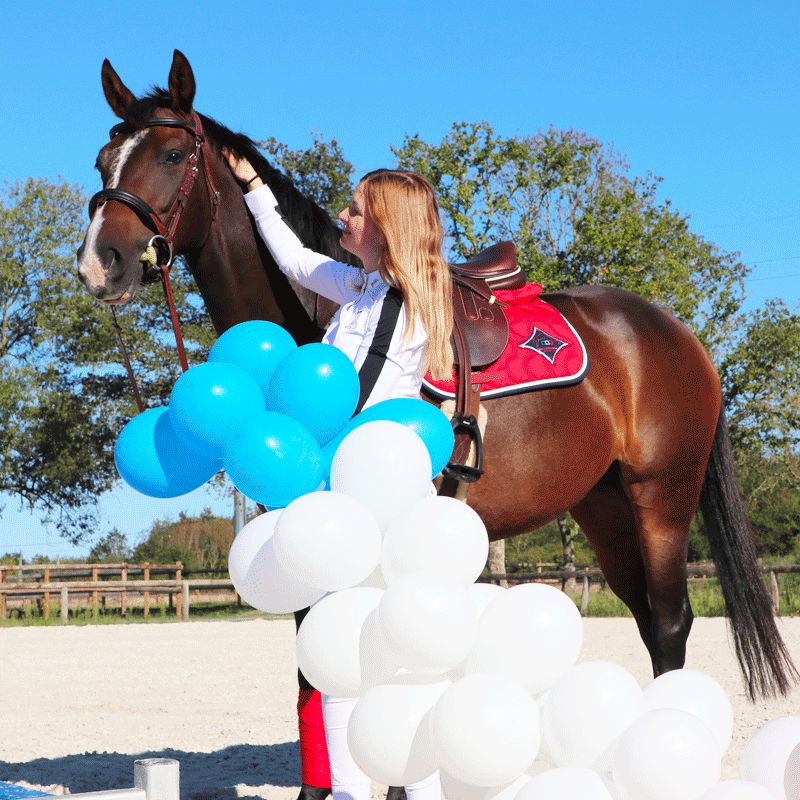 Jump'In - Tapis de selle rouge/ blanc/ marine | - Ohlala