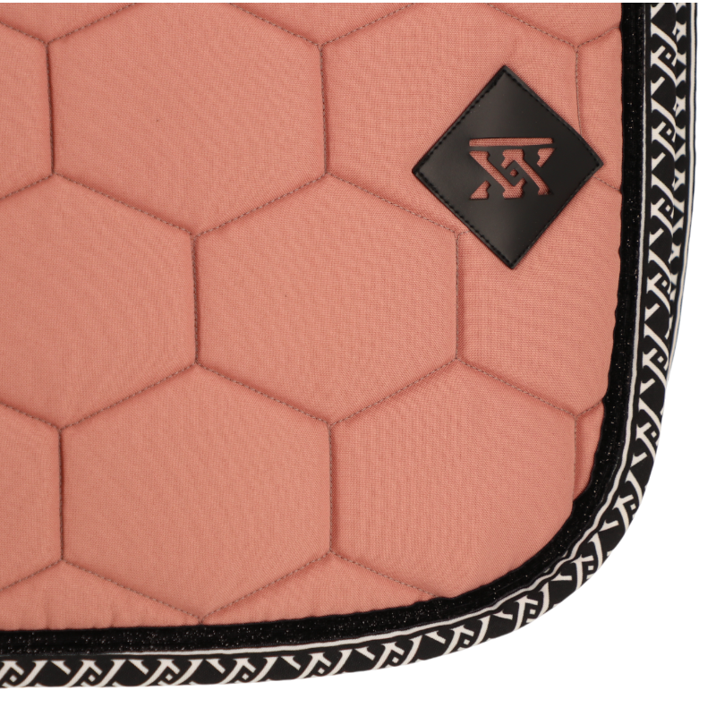 Oxxer - Tapis de dressage Monogramme vieux rose