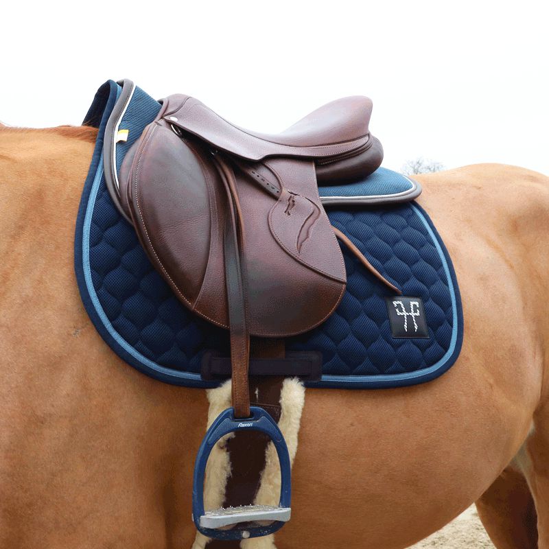 Horse Pilot - Tapis de selle mesh marine/ cloudy blue | - Ohlala