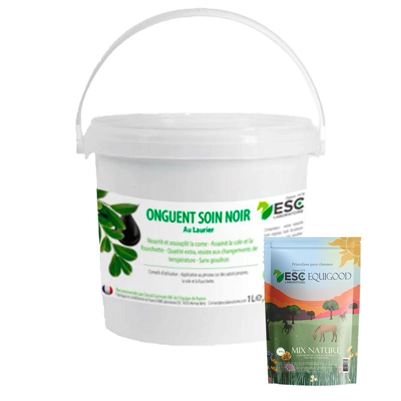 ESC Laboratoire - Zwart zalfpakket + Equigood Mix lekkernijen 