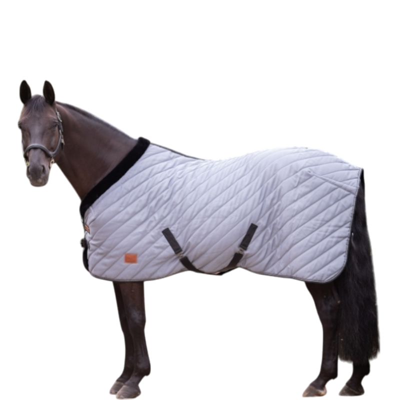 Paddock Sports - Stalldecke Diagonal grau/ schwarz 200g 