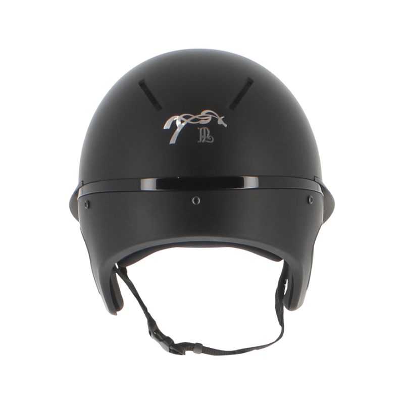 Pénélope - Mat zwarte polo helm met vizier Pénélope X Freejump 
