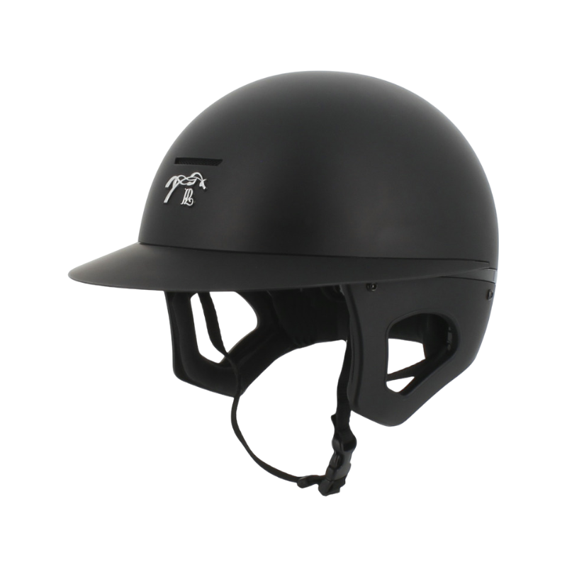 Pénélope - Matte black polo visor riding helmet Pénélope X Freejump 