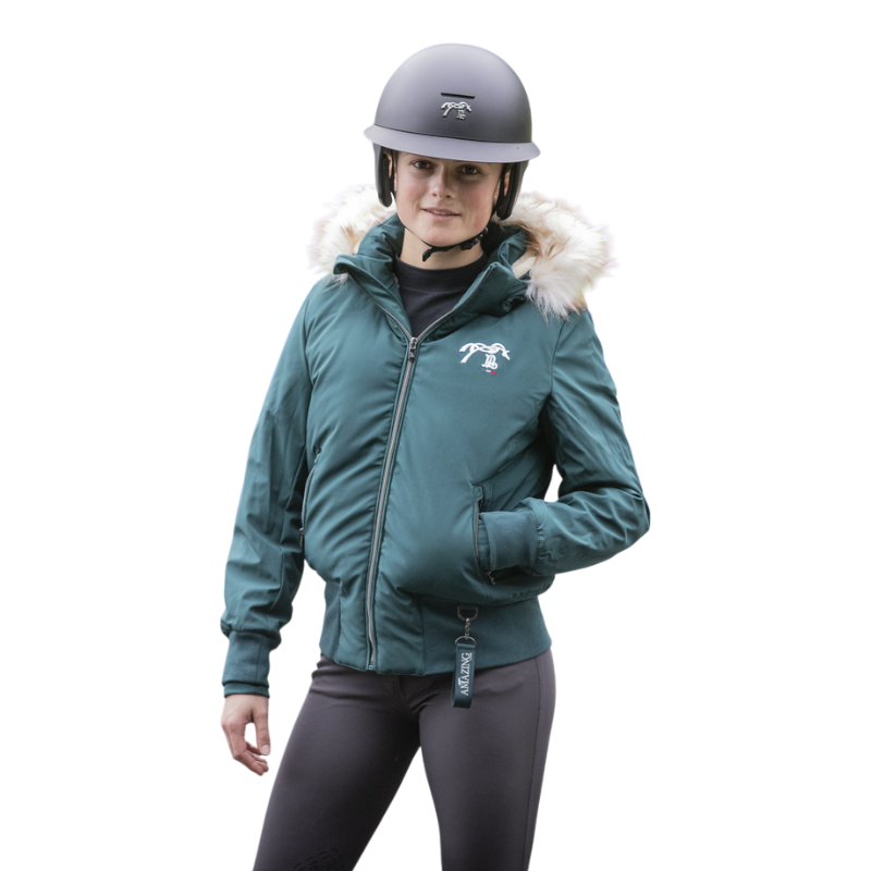 Pénélope - Mat zwarte polo helm met vizier Pénélope X Freejump 
