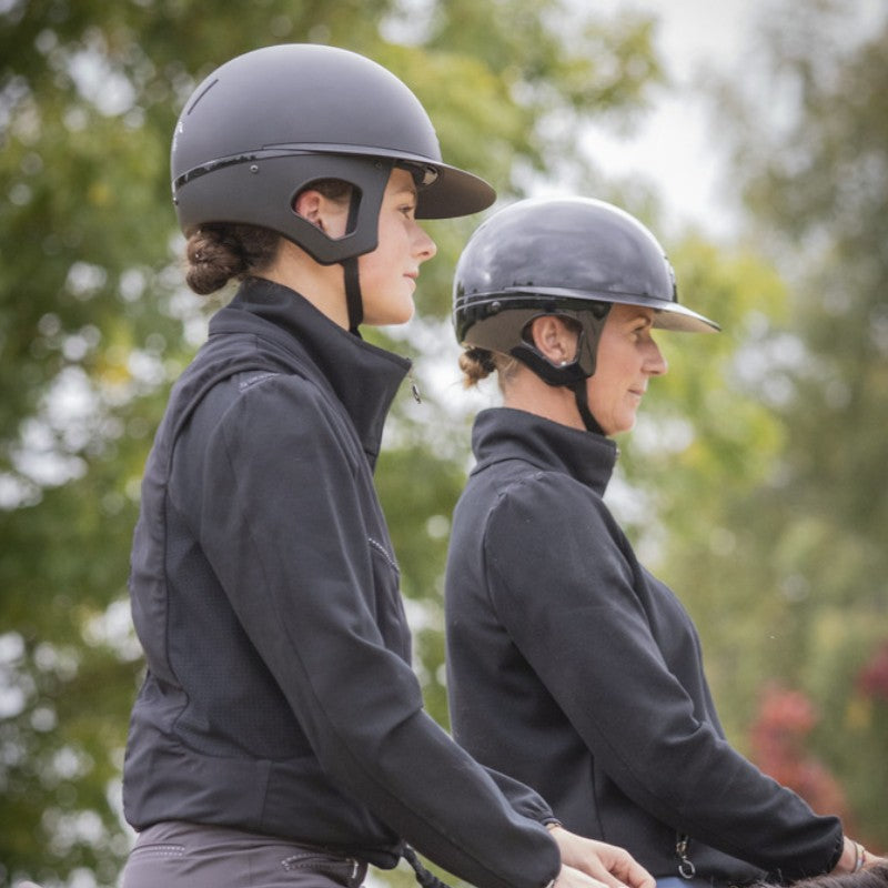 Pénélope - Mat zwarte polo helm met vizier Pénélope X Freejump 