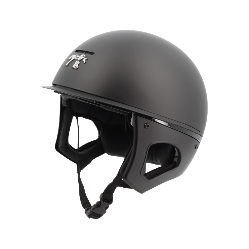 Pénélope - Standard matte black riding helmet with visor Pénélope X Freejump 