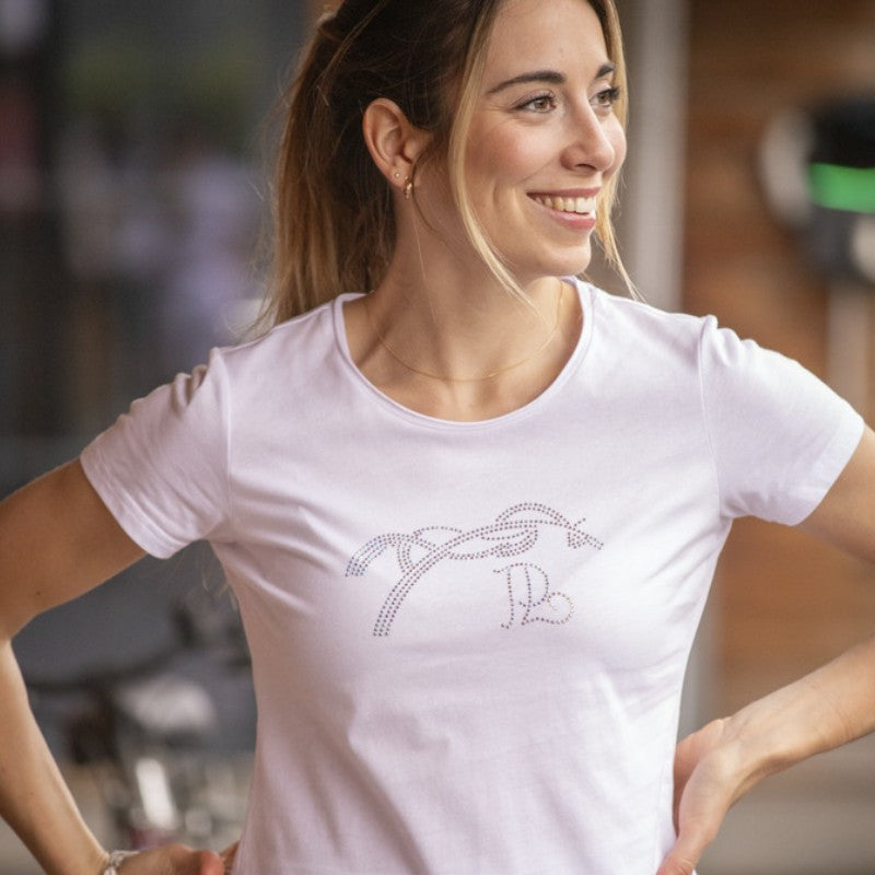 Pénélope - Women's short sleeve T-shirt Iconic Strass white 