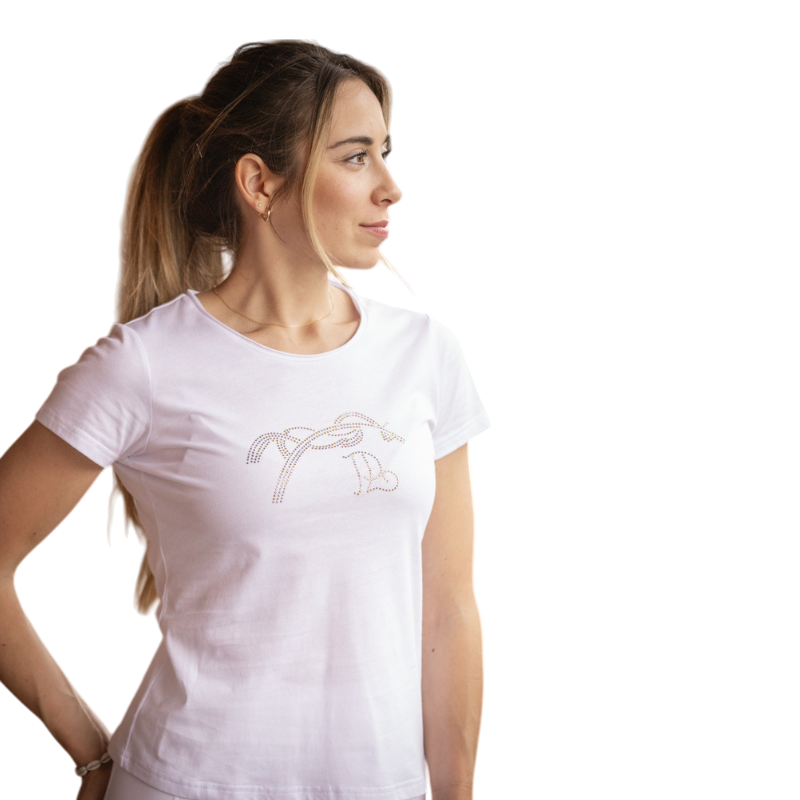 Pénélope - Women's short sleeve T-shirt Iconic Strass white 