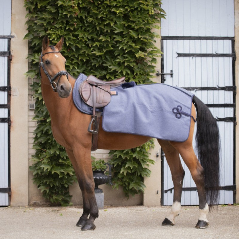 Paddock Sports - Couvre-reins Quarter Wooltouch bleu chiné 0g