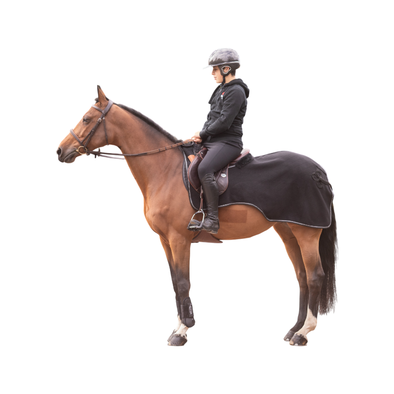 Paddock Sports - Zwarte diagonale fleece deken 