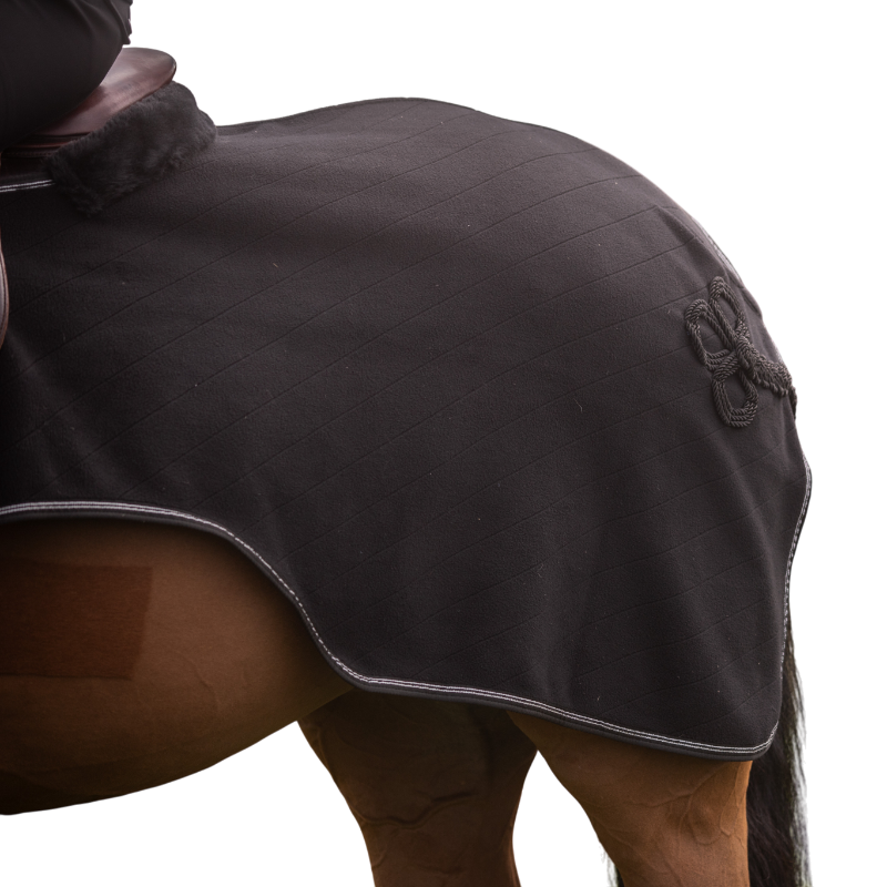 Paddock Sports - Zwarte diagonale fleece deken 