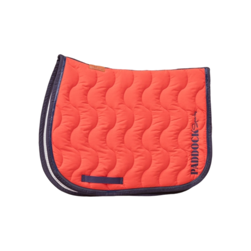 Paddock Sports - Tapis de selle Wavy orange/ marine