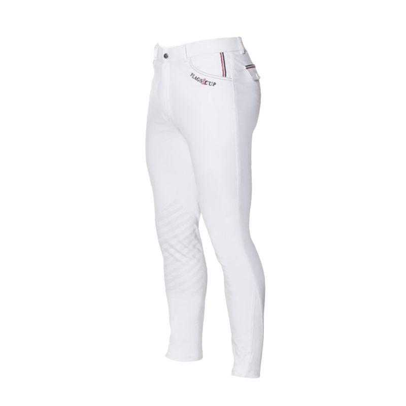 Flags & Cup - Pantalon d'équitation homme Saint Malo blanc