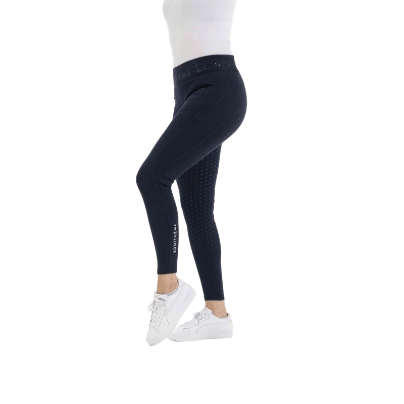 Equithème - Legging d'équitation fond silicone femme Pamela marine | - Ohlala