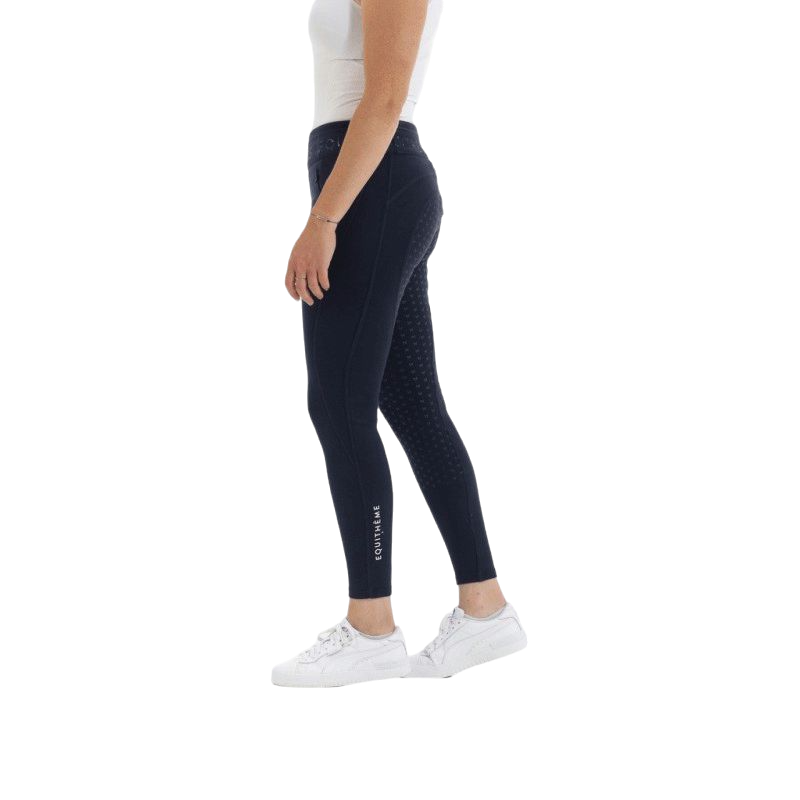 Equithème - Legging d'équitation fond silicone femme Pamela marine | - Ohlala