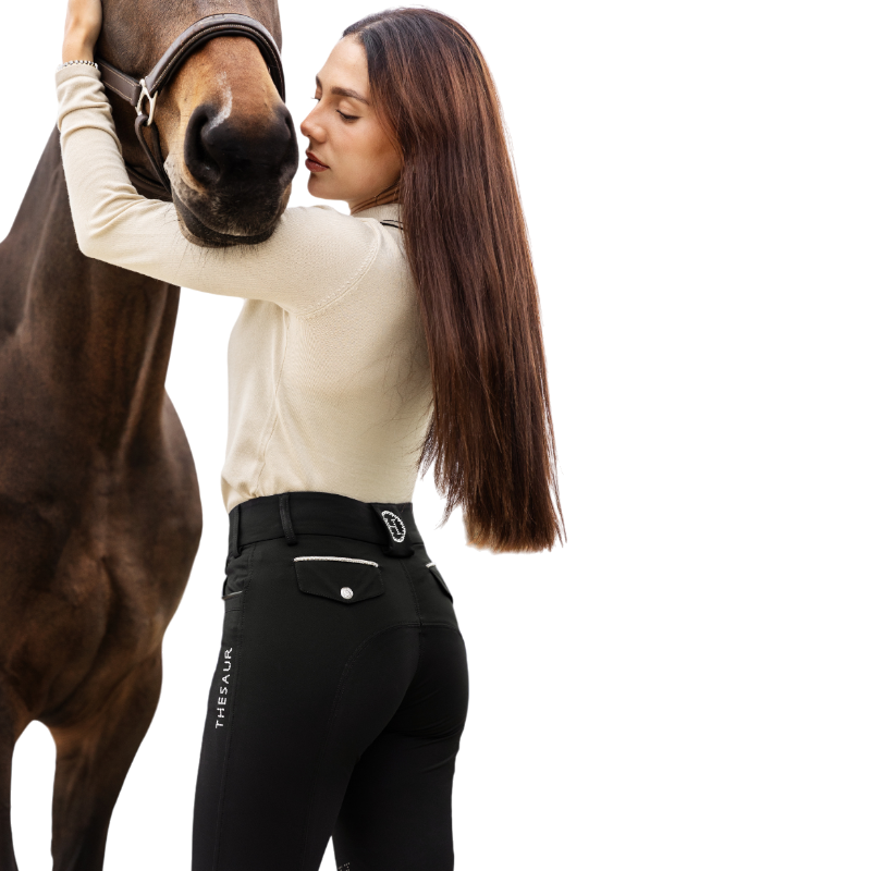 Harcour - Pantalon d'équitation femme Thesaur noir