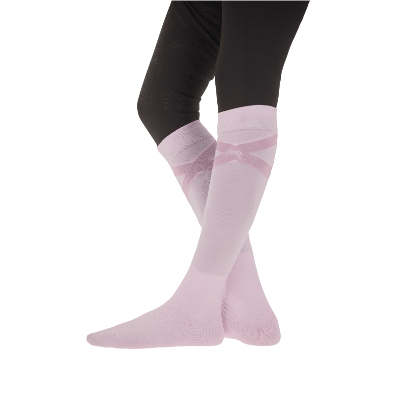 Pénélope - Chaussettes d'équitation Gummy rose pale