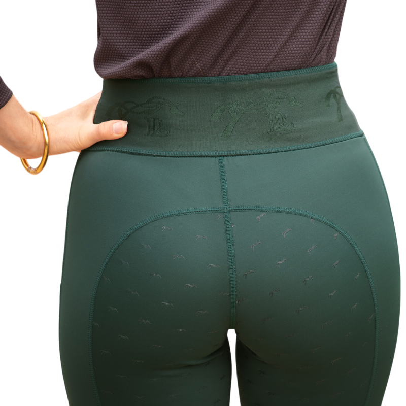 Pénélope - Legging d'équitation femme Delphe pull-on vert foncé