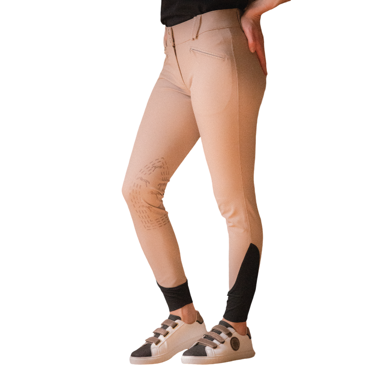 Pénélope - Pantalon d'équitation femme Rocky taupe taille mi-haute