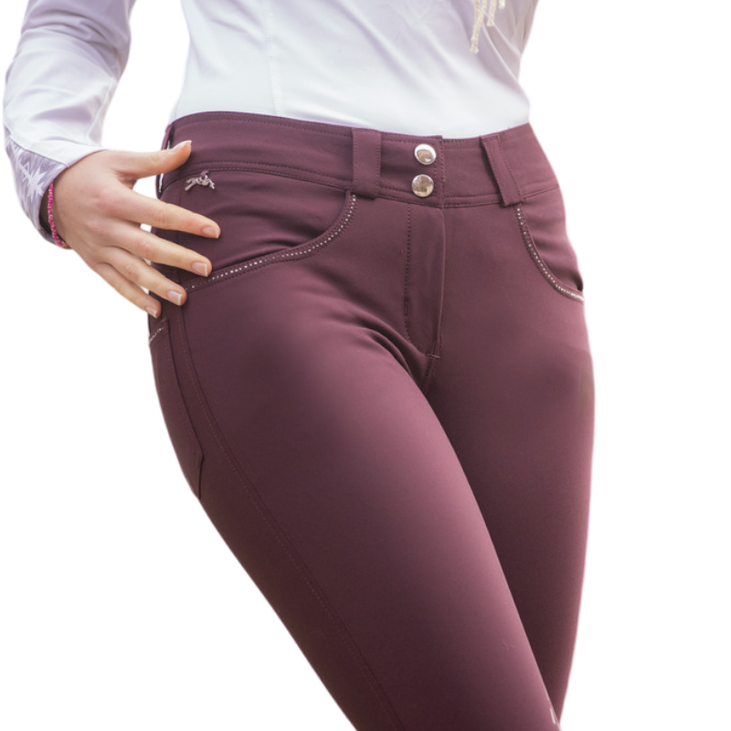 Pénélope - Women's riding pants Fun Stone plum 