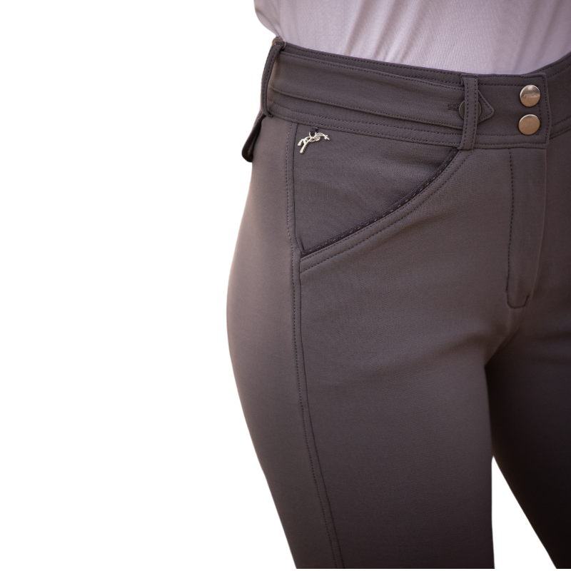 Pénélope - Pantalon d'équitation fille point sellier gris foncé