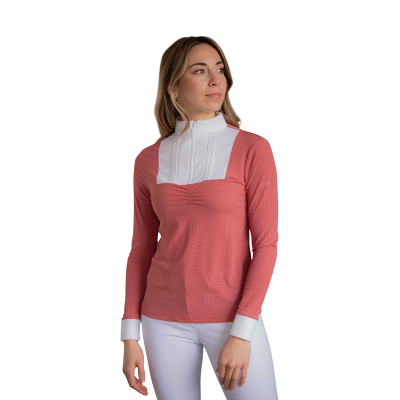 Pénélope - Polo de concours manches longues femme Florence terracotta
