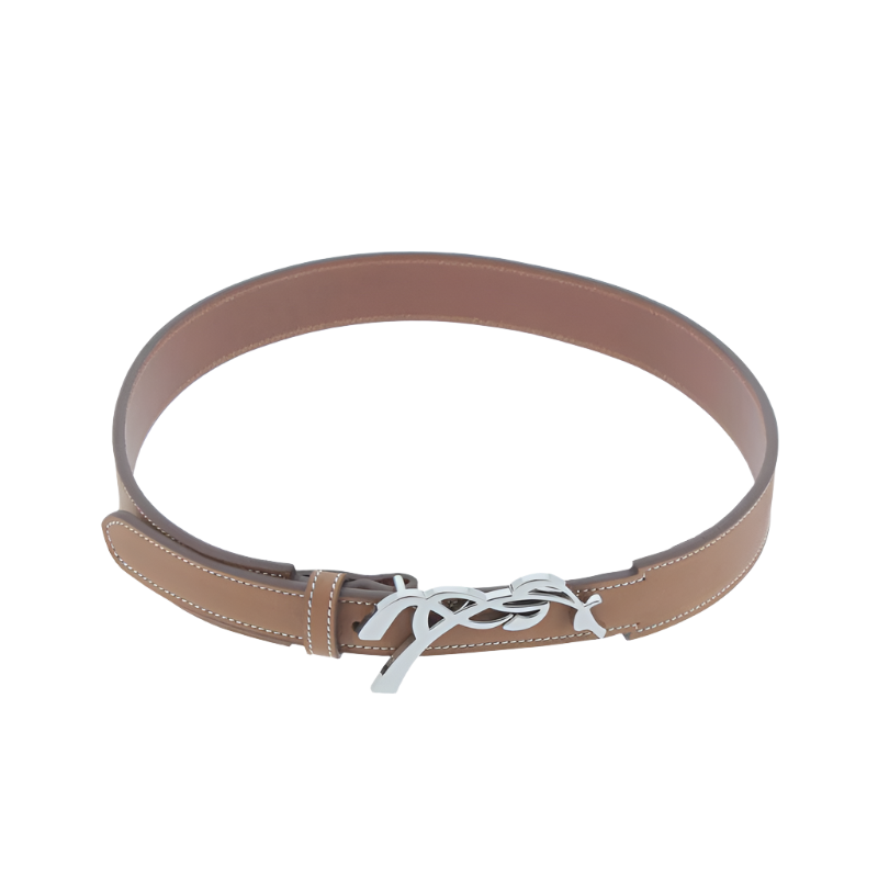 Pénélope - Ceinture femme Signature cognac/ argent