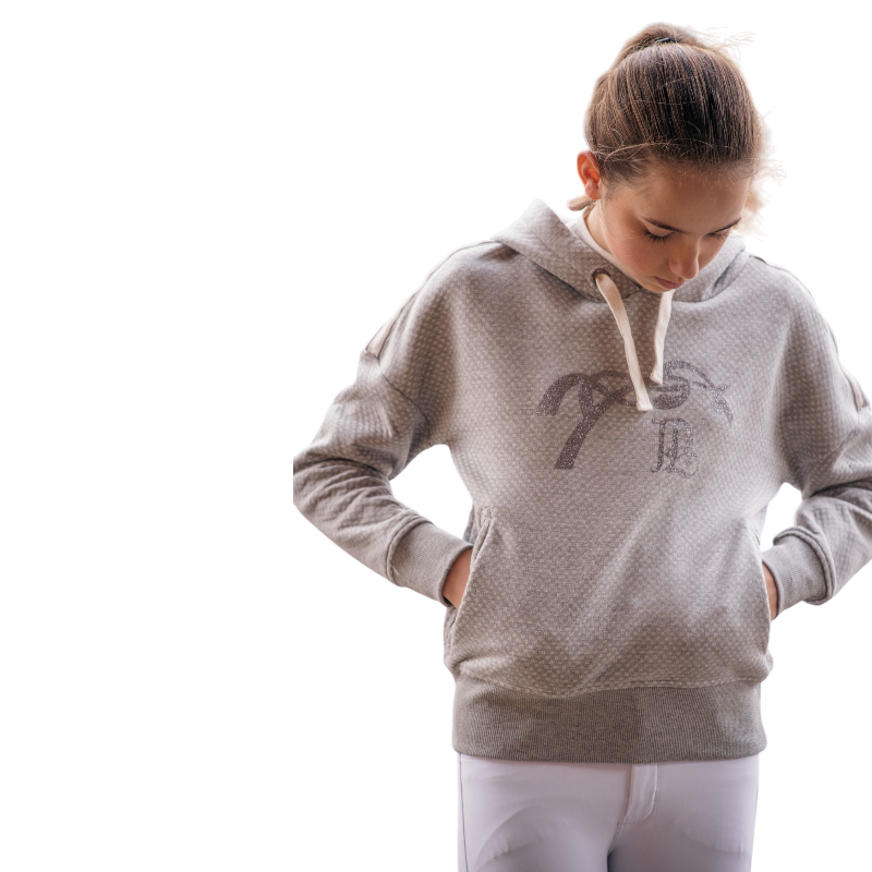 Pénélope - Sweatshirt à capuche manches longues junior Chilly gris