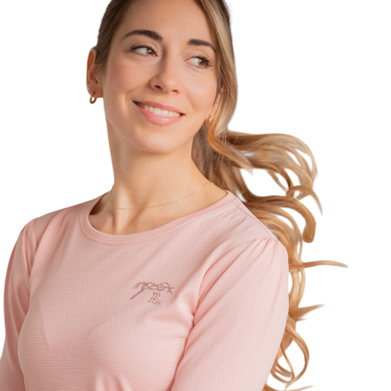 Pénélope - T-shirt manches longues femme Techty Honey rose