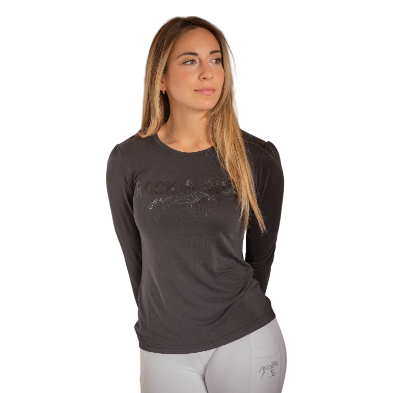 Pénélope - Women's long sleeve t-shirt Lovely anthracite 