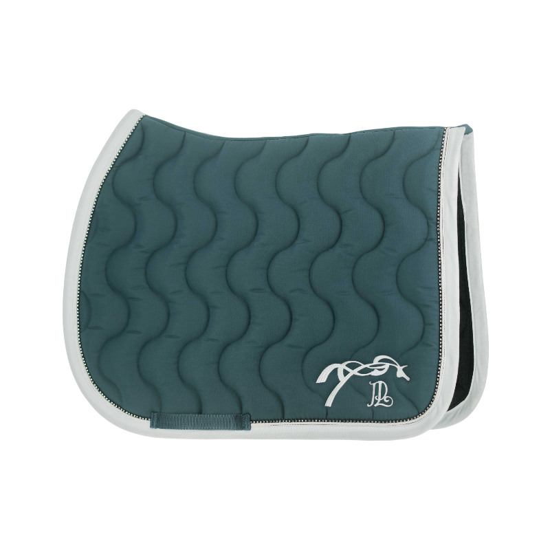 Pénélope - Tapis de selle Diamant bleu canard/ blanc