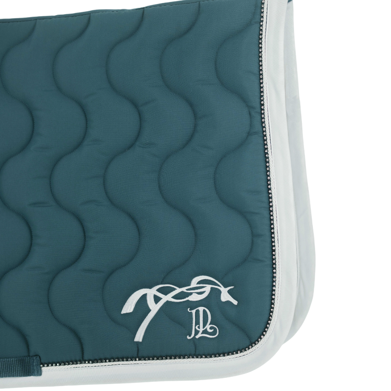 Pénélope - Tapis de selle Diamant bleu canard/ blanc