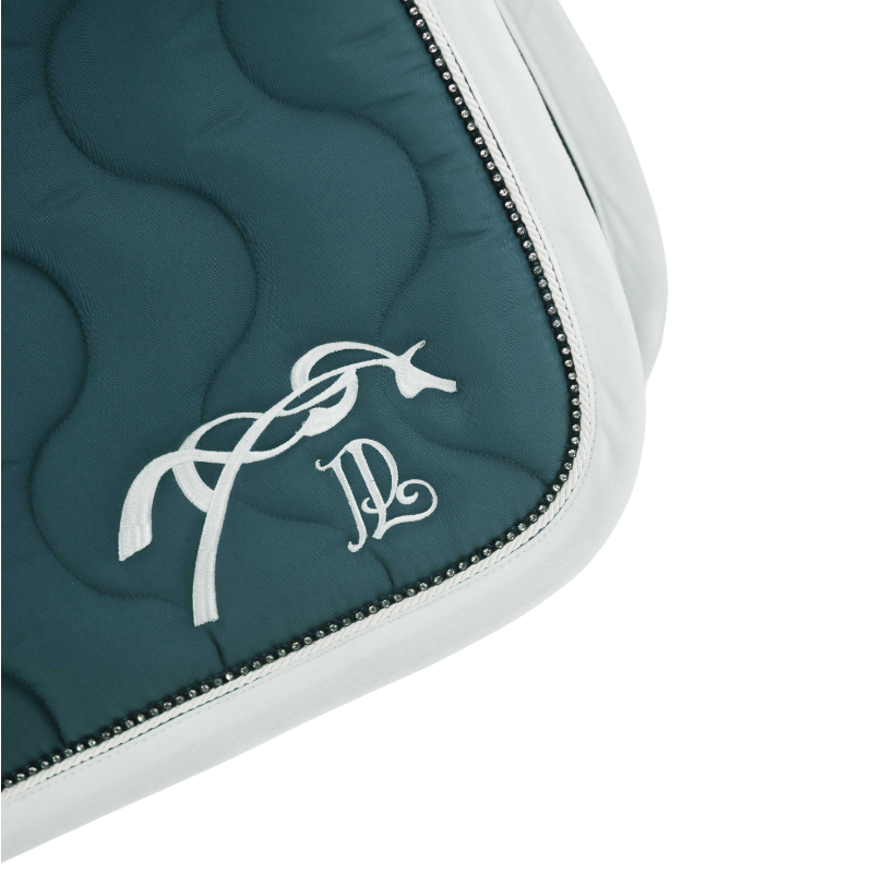 Pénélope - Tapis de selle Diamant bleu canard/ blanc